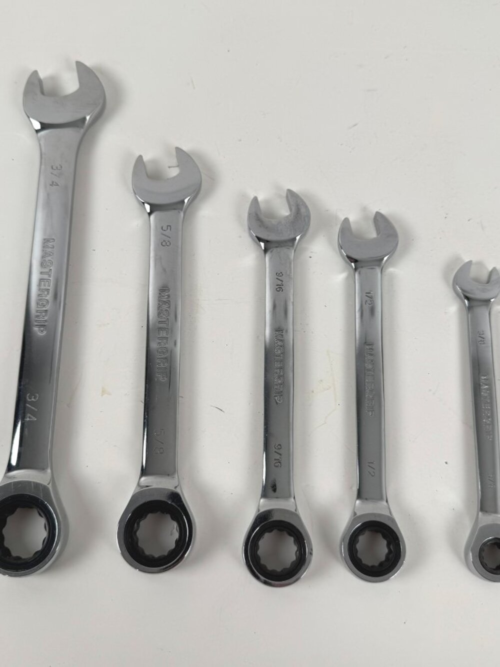 Mastergrip 5pc Ratcheting Combination Wrench Set SAE 3/8 1/2 9/16 5/8 3/4 MC-211